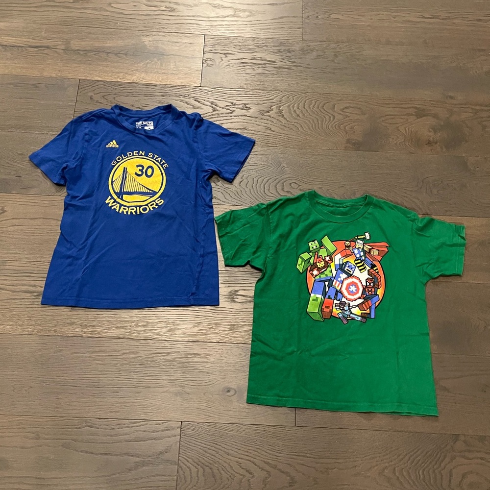 S Currie top (GUC) & marvel top (new) sz 12/14